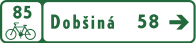 IS 40c - Smerová tabuľa pre cyklistov (s jedným cieľom)