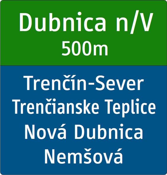 IS 6 - Návesť pred križovatkou, umiestnenie vedľa vozovky (modrá plocha)