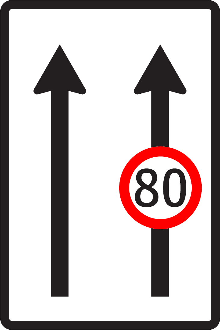 C 23a - Obmedzenie v jazdných pruhoch (vzor)