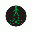 s 5d Kombinovaný signál pre chodcov a cyklistov so zeleným svetlom so znamením Voľno