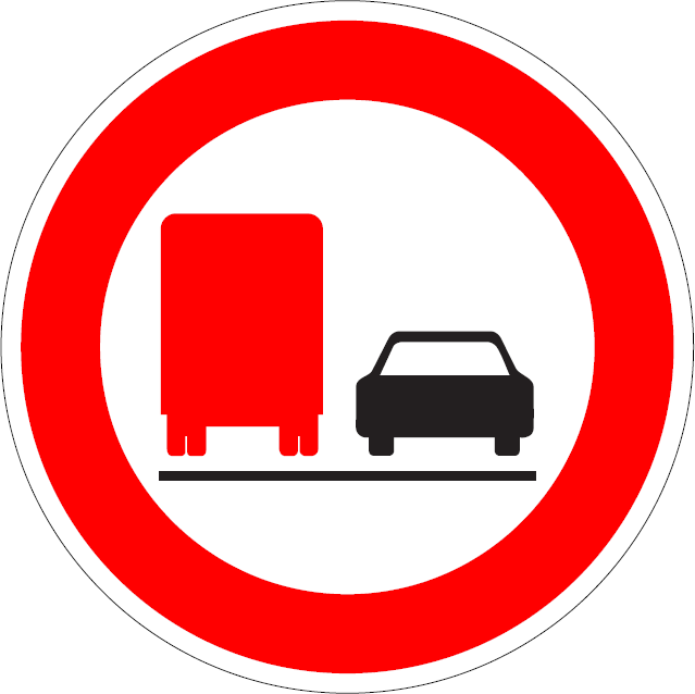 B 30a - Zákaz predchádzania pre nákladné automobily