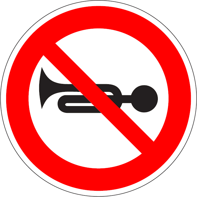 B 32a - Zákaz zvukových výstražných znamení