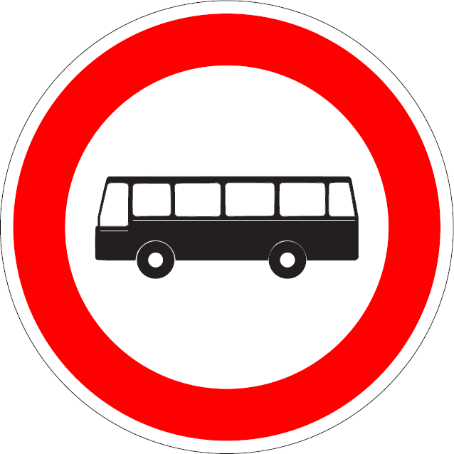 B 7 - Zákaz vjazdu autobusov
