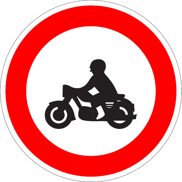 B 8 - Zákaz vjazdu motocyklov