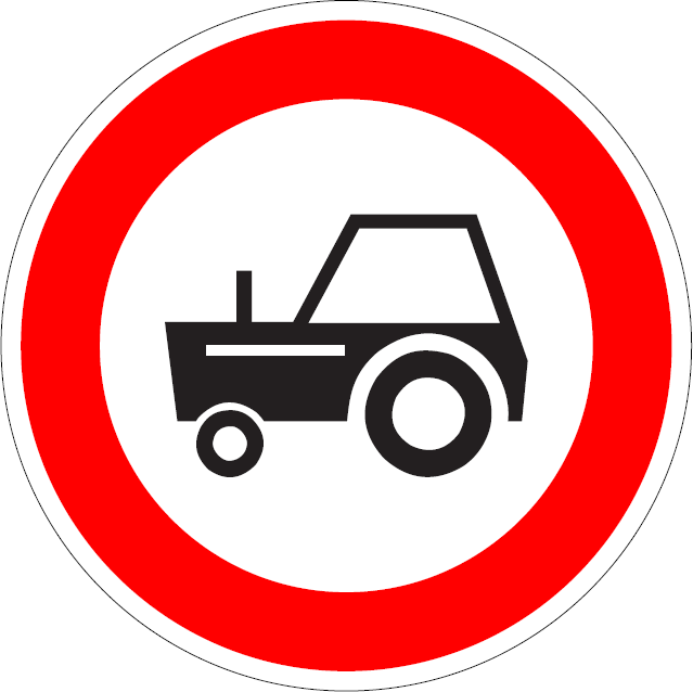 B 9 - Zákaz vjazdu traktorov