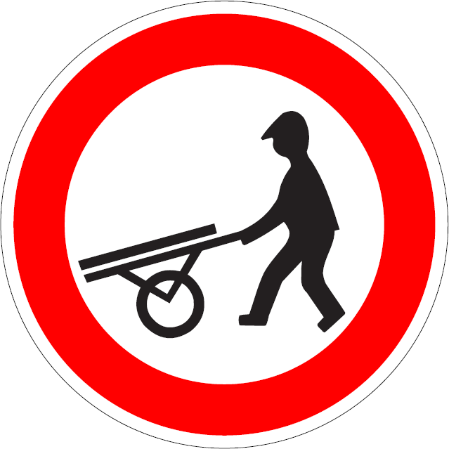 B 16 - Zákaz vjazdu ručných vozíkov